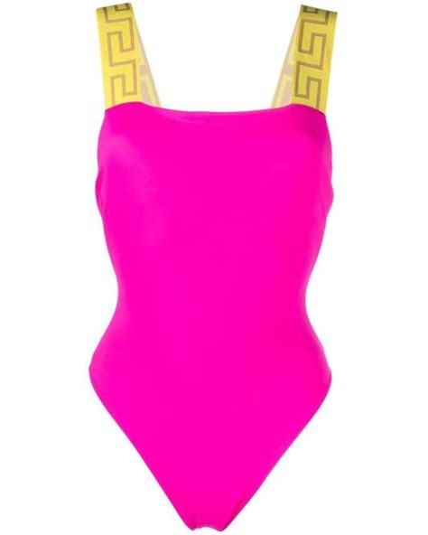 pink versace swimsuit|versace greca suit.